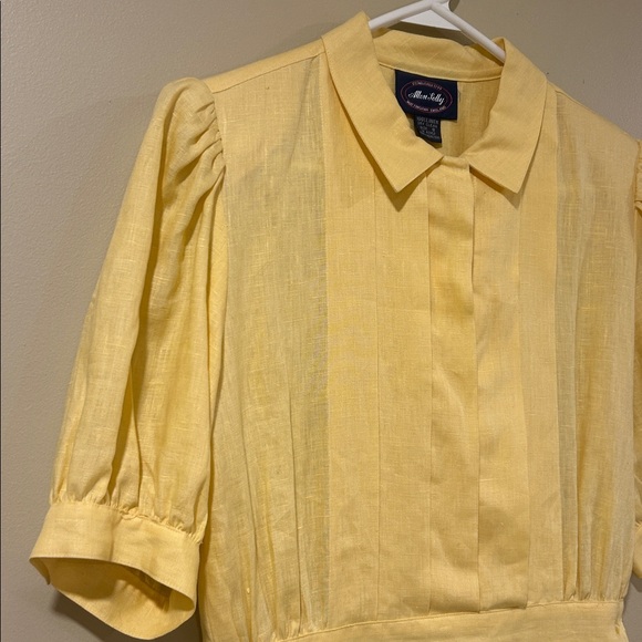 Vintage Allen Lolly yellow linen dress - Picture 3 of 8